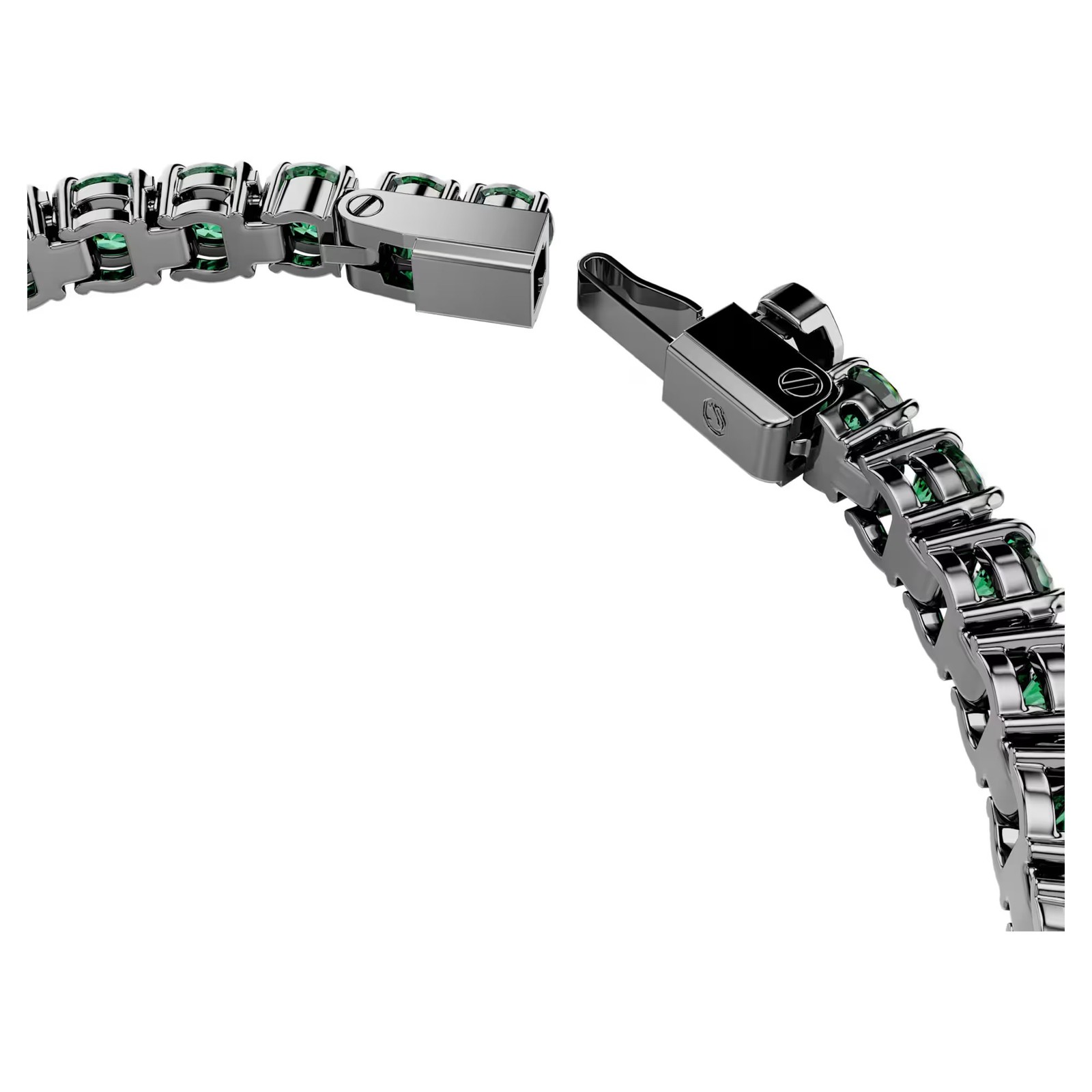 Swarovski Matrix Tennis Bracelet, Green, Ruthenium Plated 5743447 (Size M)