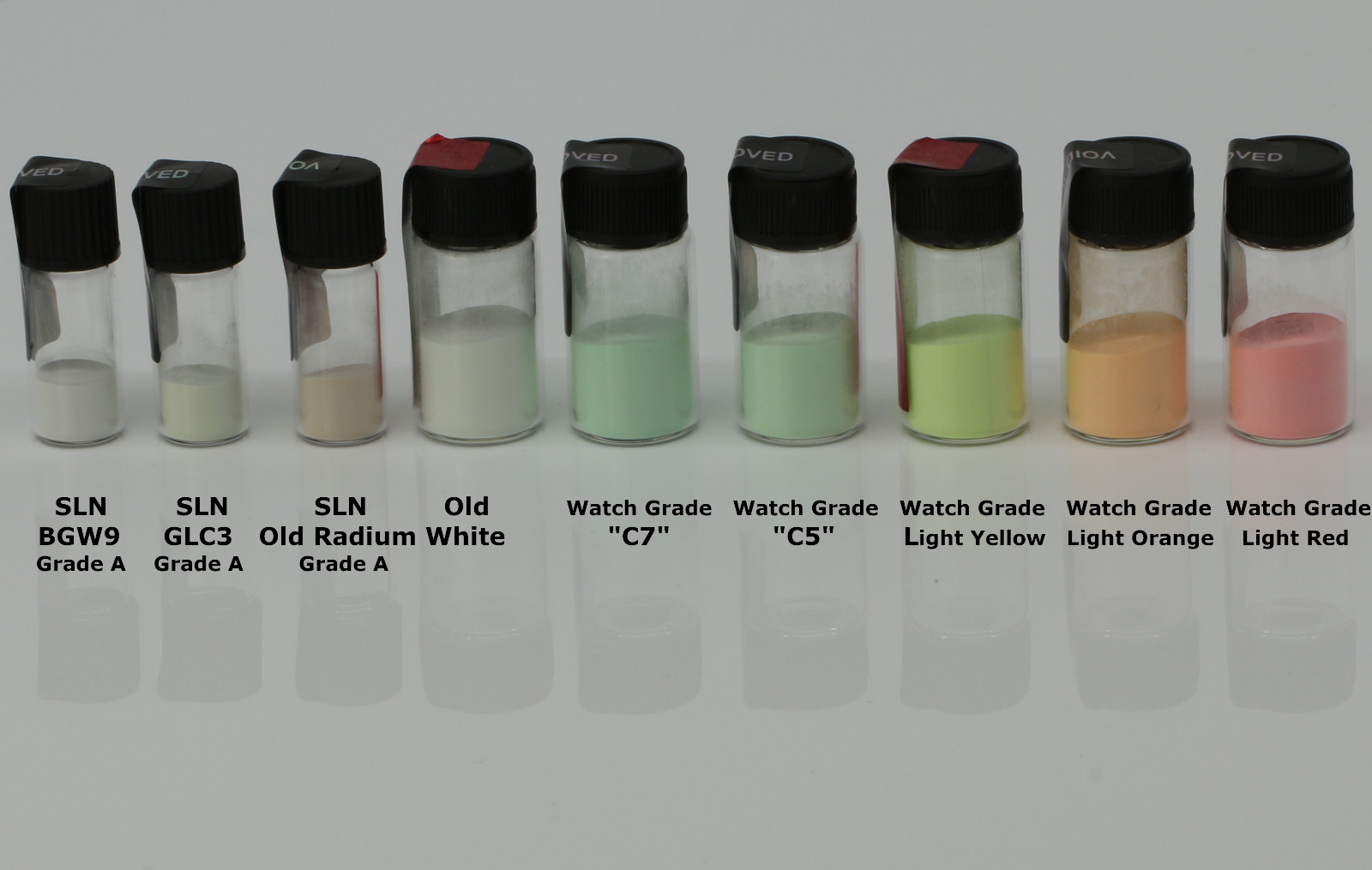 Swiss SuperLuminova or WG – Varnish – Thinner / C3 BGW9 Black C1 X1