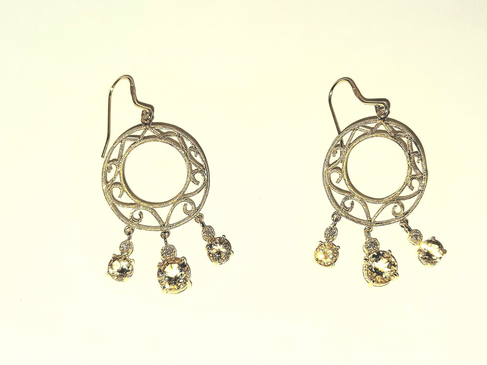 Diamond & Citrine Earrings