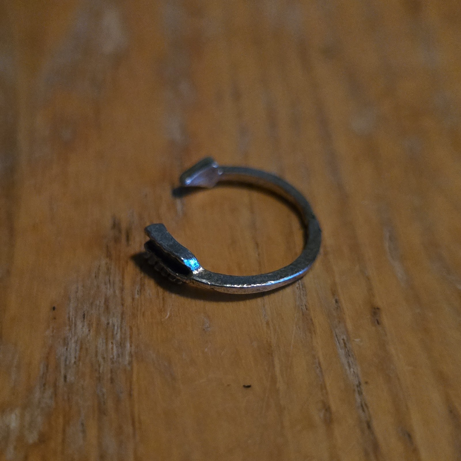 Silver Tone Adjustable Open Wrap Metal Band Ring Size 6 No Stone