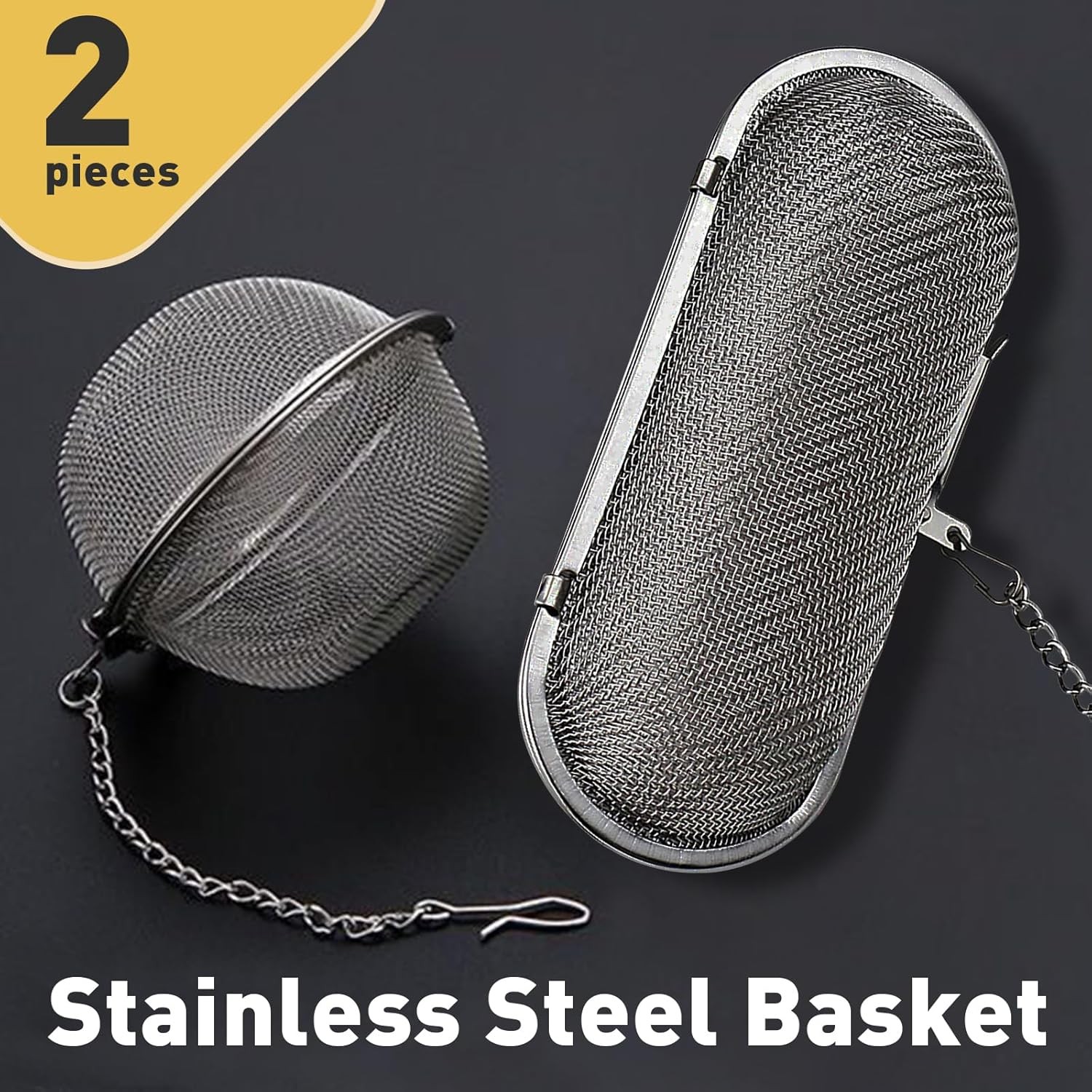2 Pack Ultrasonic Jewelry Cleaning Baskets Stainless Steel for Watch Parts