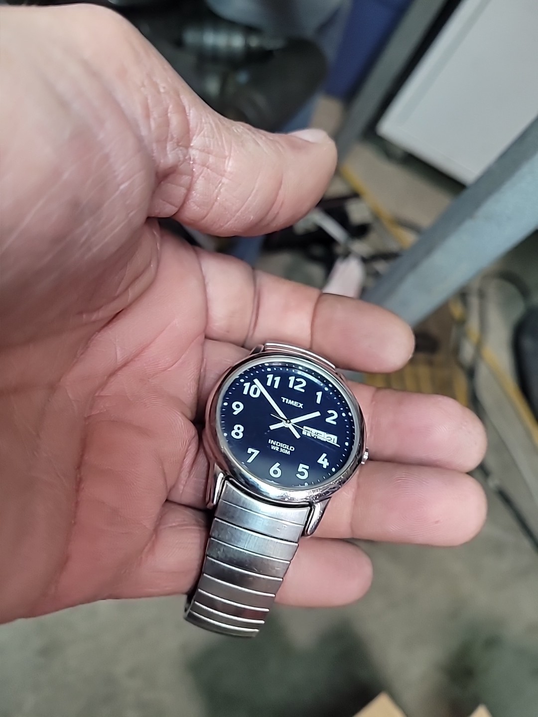 Timex Indiglo Men’s Navy Blue Dial Stainless Case & Flex Bracelet (NJL028081)