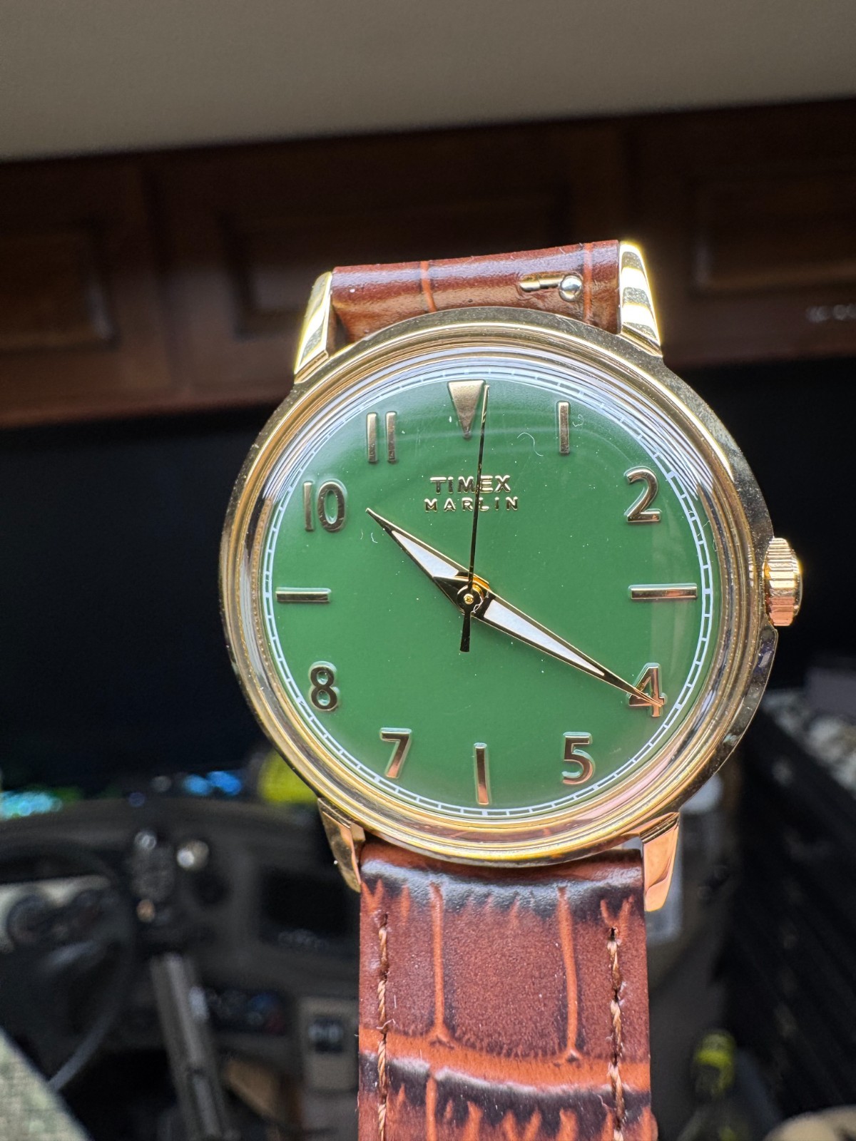 Timex Green Marlin Quartz 34MM Watch TW2Y37800 W/Box Runs Good