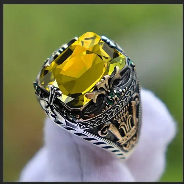 Sterling Silver Handmade Jewelry Black Men’s Ring All Size Fashion Ring 2026