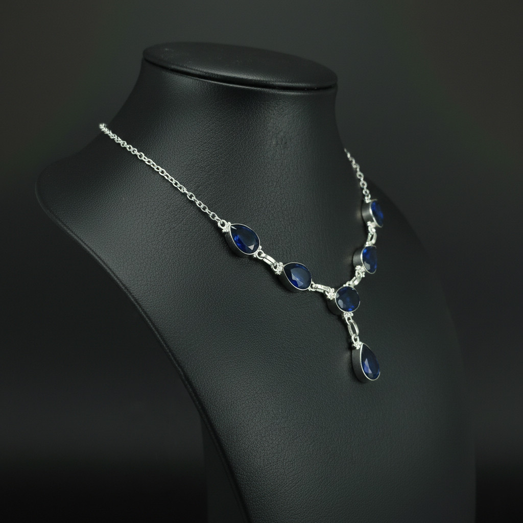 Tanzanite Gemstone 925 Sterling Silver handmade Gift Necklace 18″