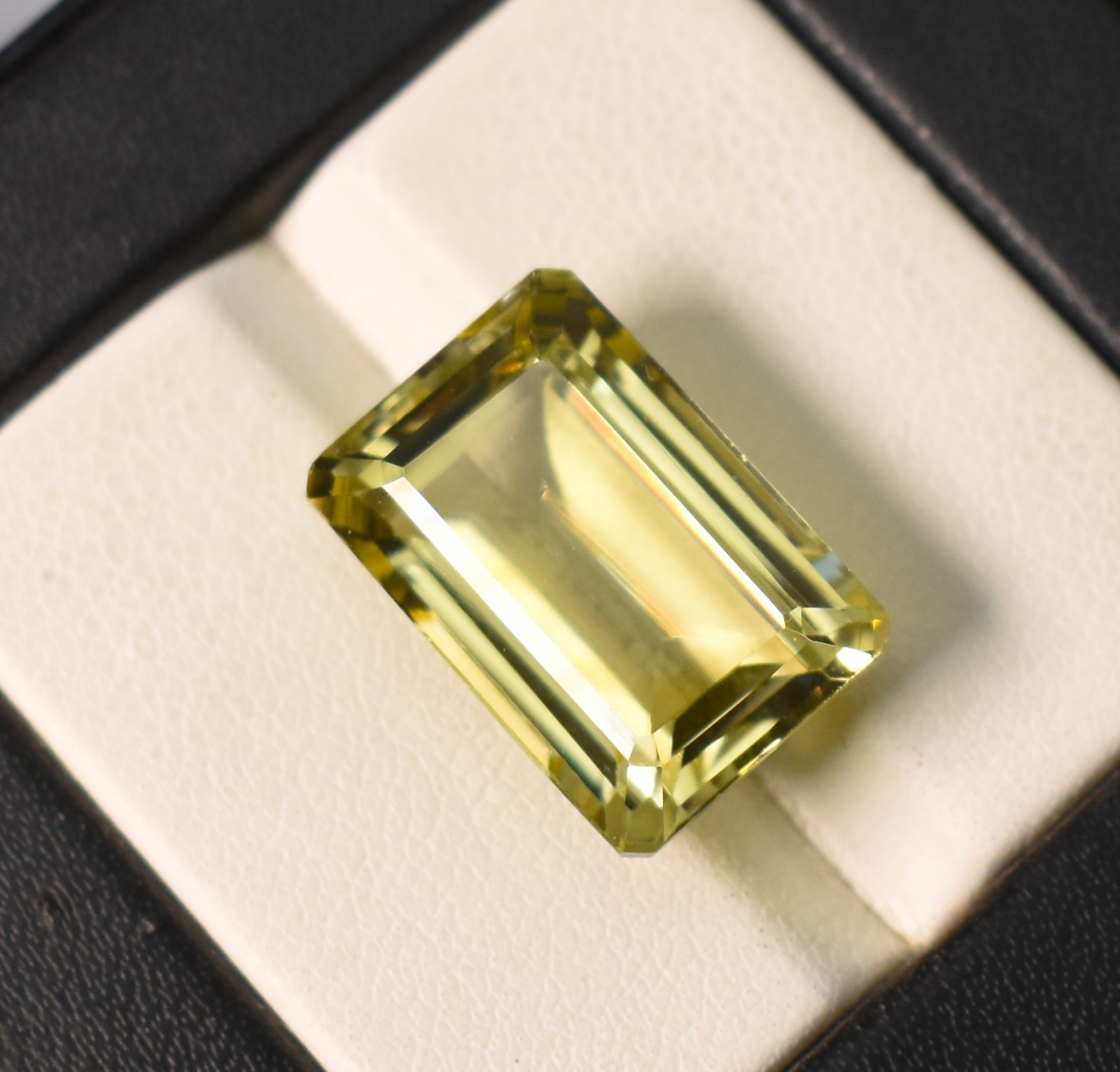 Natural Lemon Quartz Octagon Emerald Cut Gemstone 17X12.5X8 MM 13.15 Cts