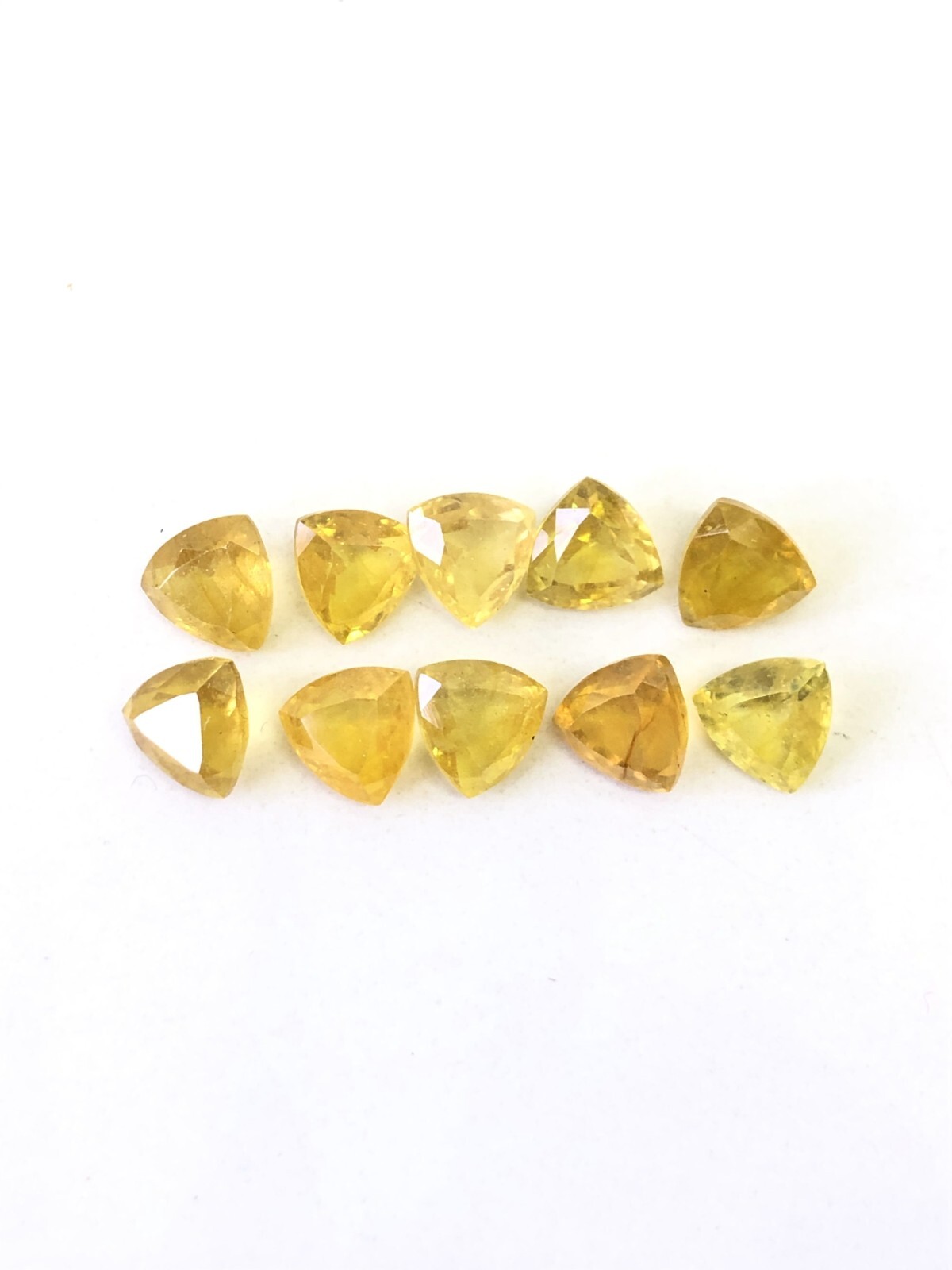 Yellow Sapphire Trillion Size 3mm, 4mm, 5mm, 6mm, 7mm, 8mm, 9mm, 10mm, 11mm & 12