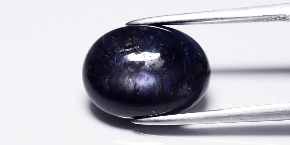 💎 7.31ct 13x10mm Oval Deep Blue 6 Ray Star Sapphire – Unheated, Myanmar Gem