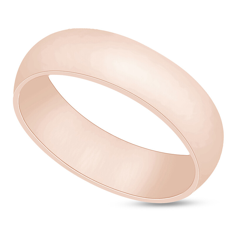 Wedding Band Ring 14K Rose Gold Plated Silver 2MM 3MM 4MM 5MM 6MM Comfort Fit