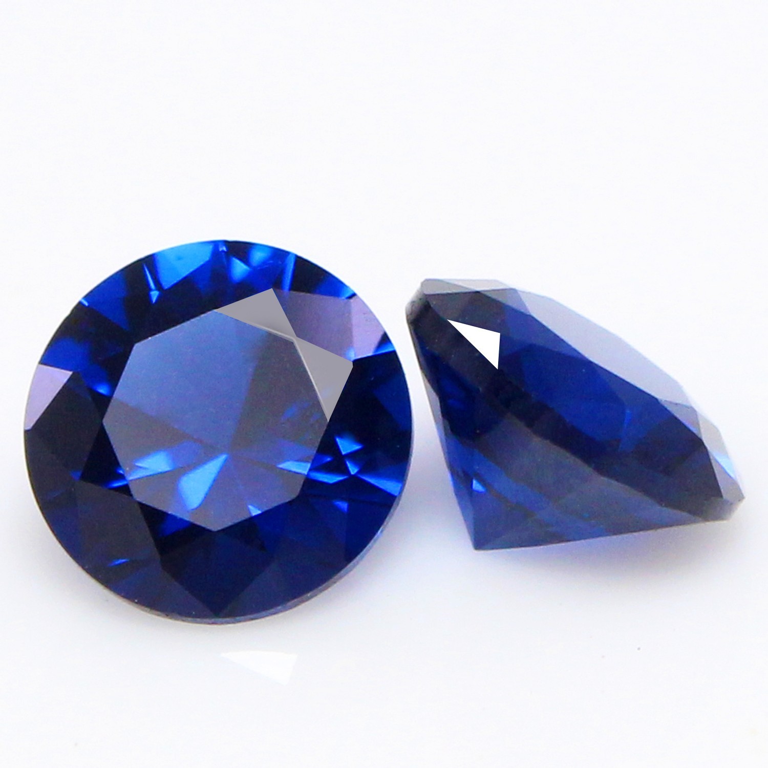 Flawless Natural Certified Ceylon Blue Sapphire 5.00 MM Round Pair Cut Gemstone