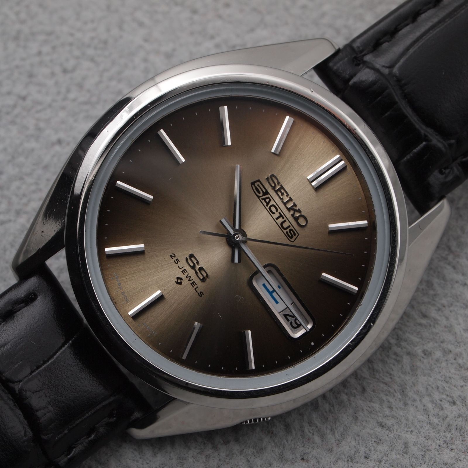 OH Completed Vintage SEIKO 5ACTUS SS Sunray Brown