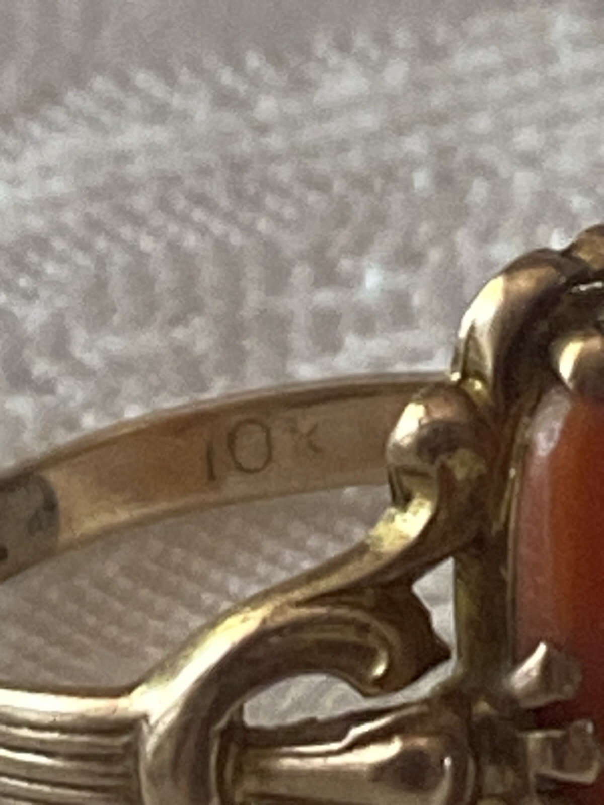 Antique Carved Coral Cameo 10k Ring 2-3 Grams
