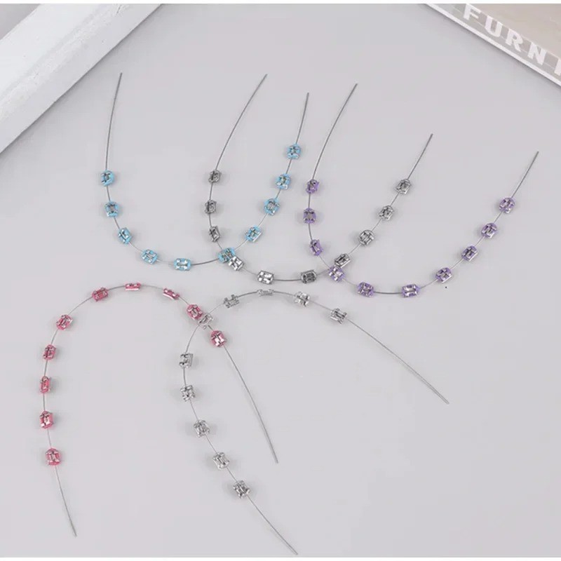1 Pair Fashion Braces Fake Orthodontic Teeth Decoration Colorful