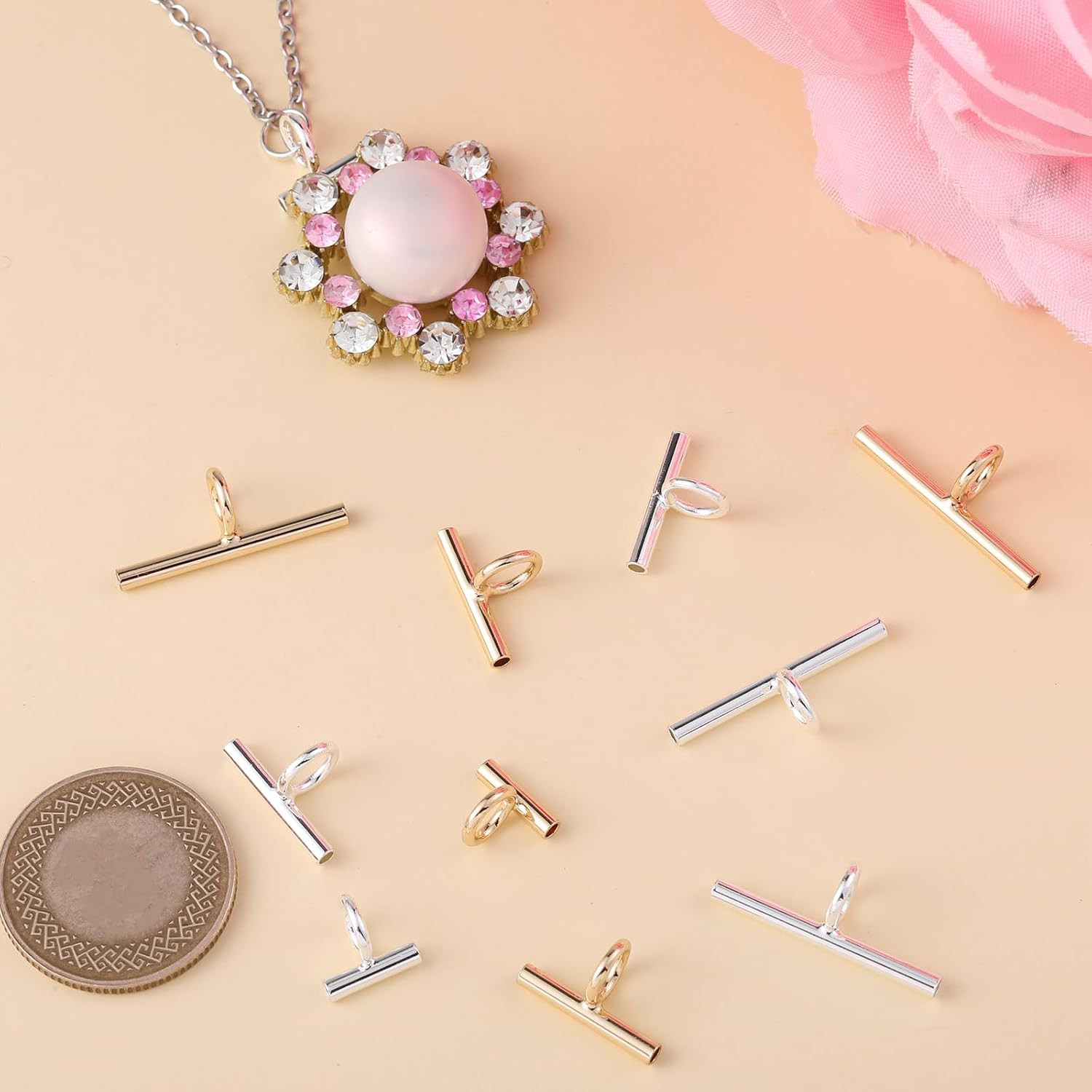 12 PCS Brooch to Pendant Converters, 3 Sizes Pin to Pendant Converter Brass