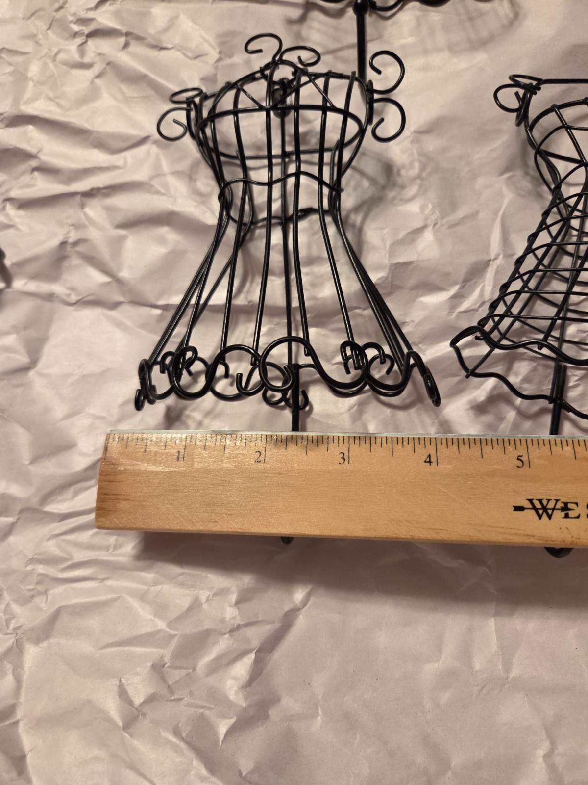 6.5″ Black Metal Wire Dress Form Mannequin Jewelry Holder Wall Hook Set Of 6