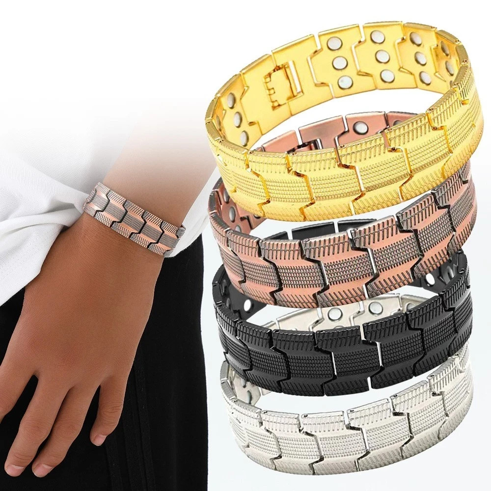 Three-Row Ultra Magnetic Copper Bracelet Therapy Arthritis Pain Relief Men Gift