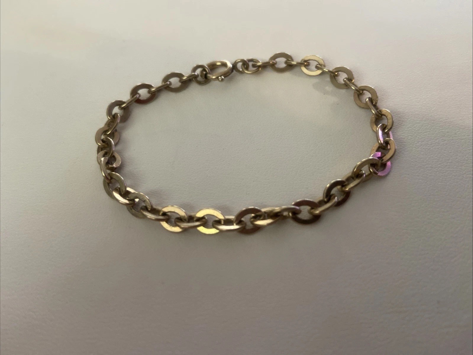Vintage 12K Gold Filled Oval Link Chain Bracelet 7.25″