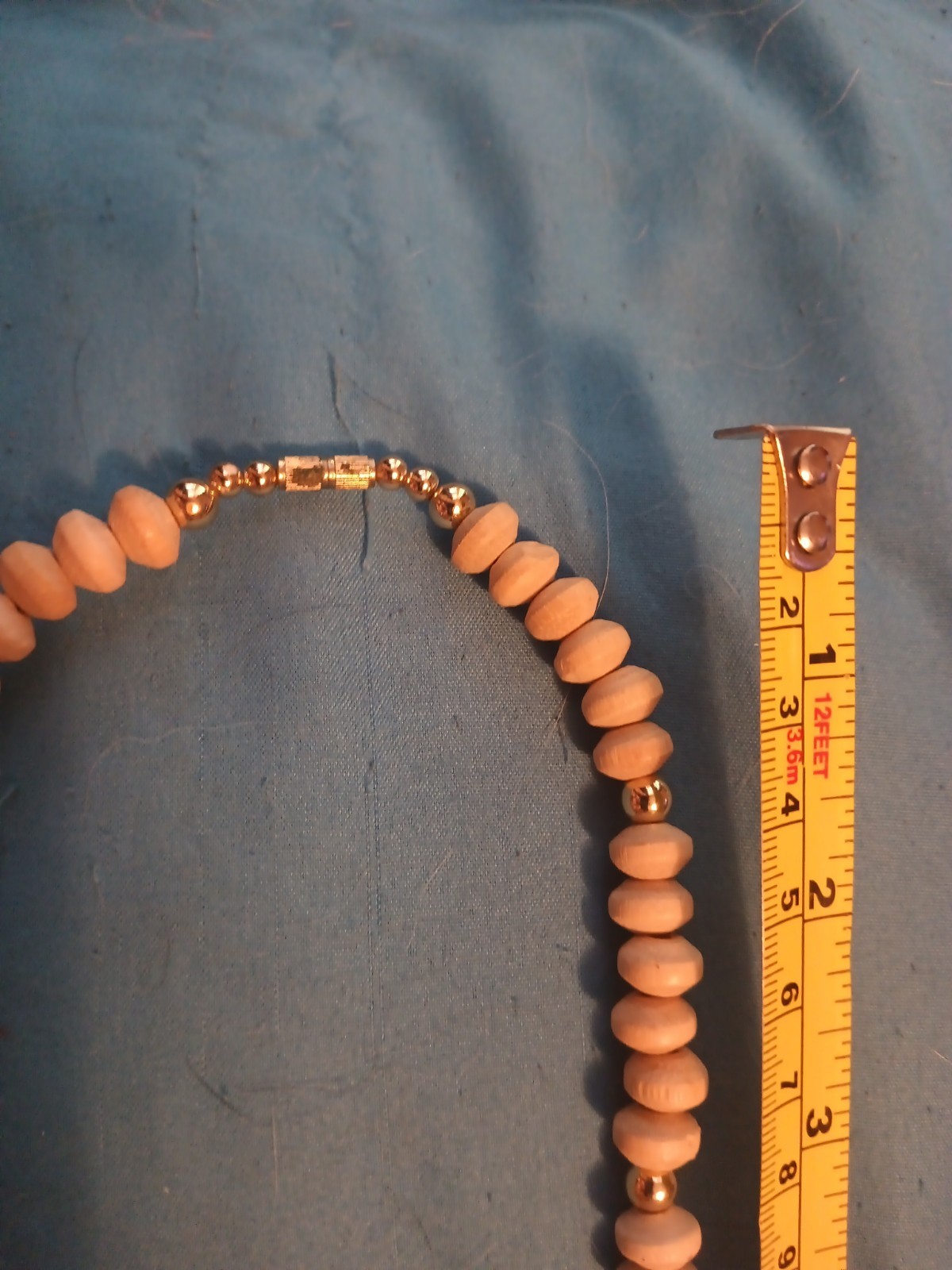 Vtg Wood Statement Chunky Bohemian Natural Brown Bib Necklace 26″ From The 80’s