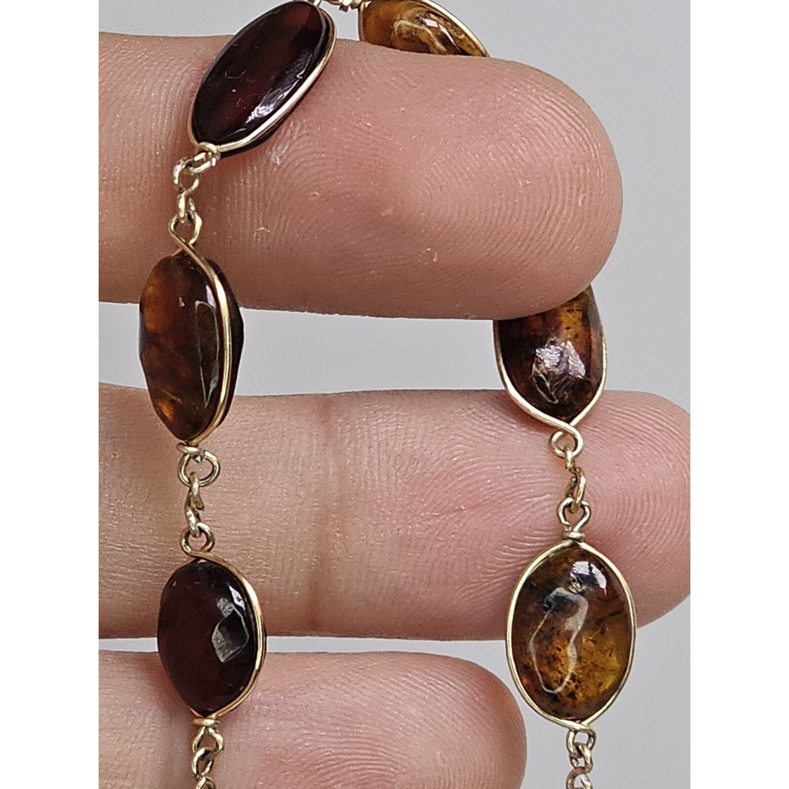 Vintage Handmade Delicate Large Amber Necklace [Variable Sizes] *Read Desc*