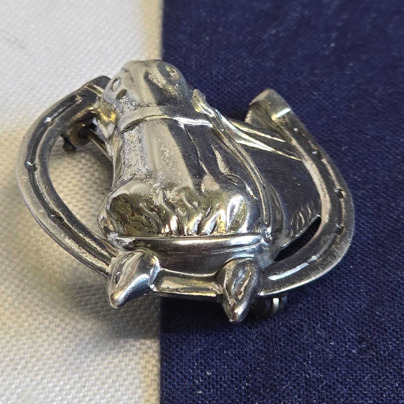 Sterling Silver Brooch 5.92g Fine Jewelry Horse & Horse Shoe Scatter Pin