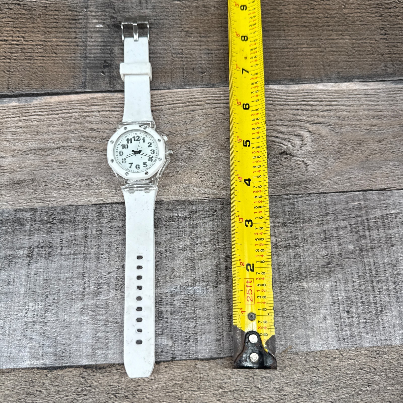Accutime Watch Corp White Tone Fashion Wristwatch Needs Repair