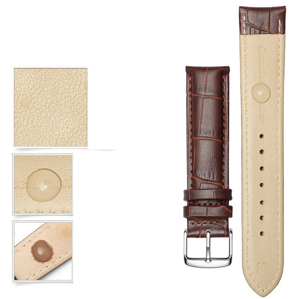 Genuine Leather Mens Watch Strap Band Brown Black 12mm 14mm 16mm 18mm 20mm 22mm