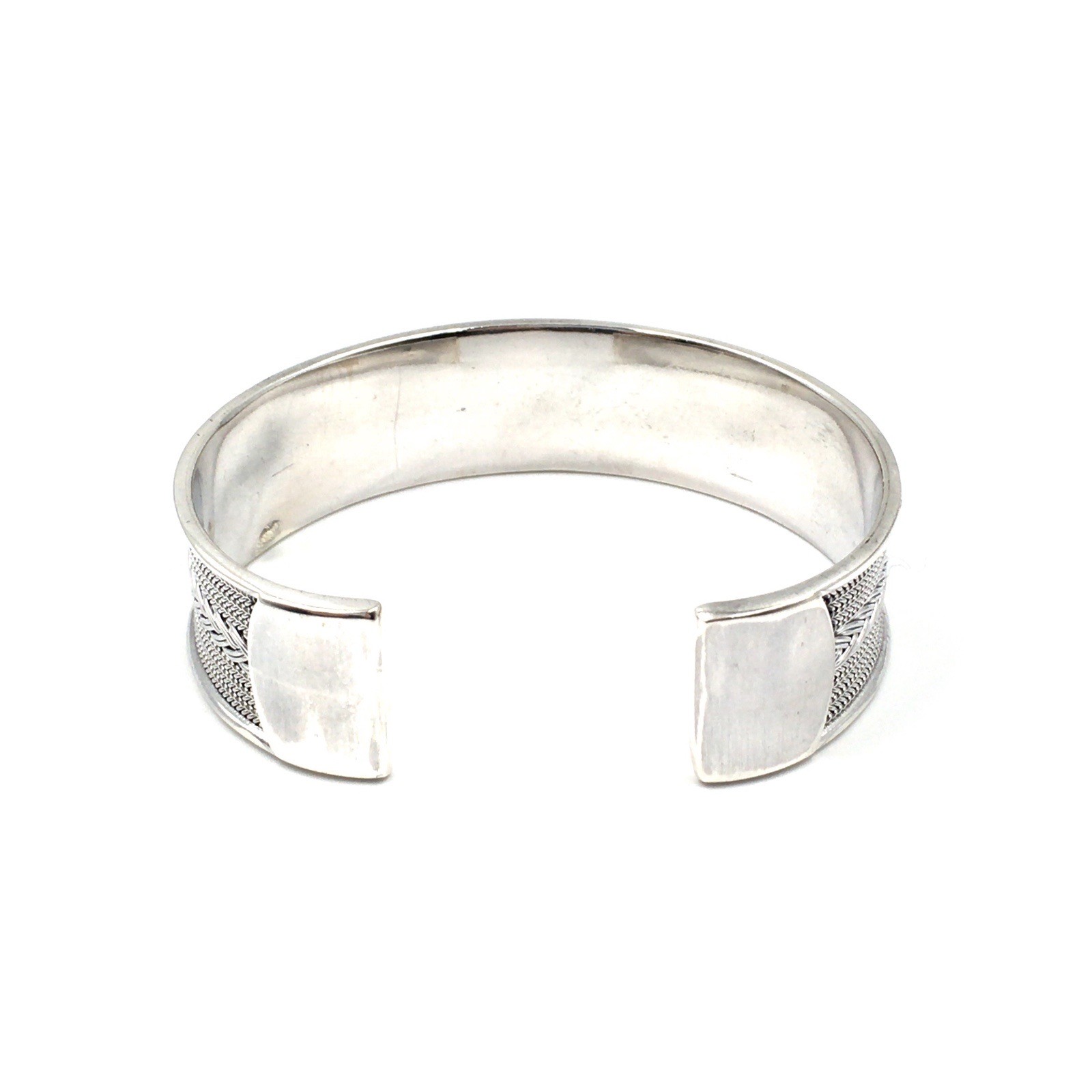 Modern Bangle 925 Silver Solid Wide Bangle Jewellery 1.8cm Bracelet 38.5g