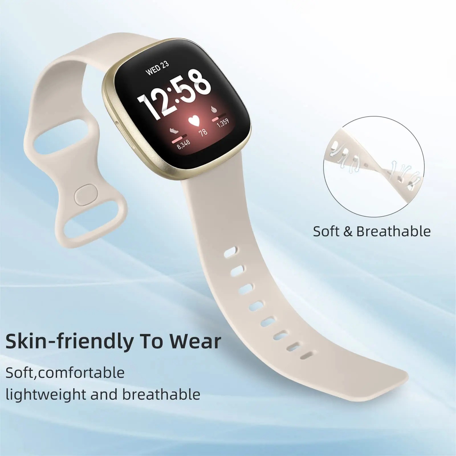 For Fitbit Versa 3/4/Sense Silicone Strap Wristband Replacement Watch Band Sport