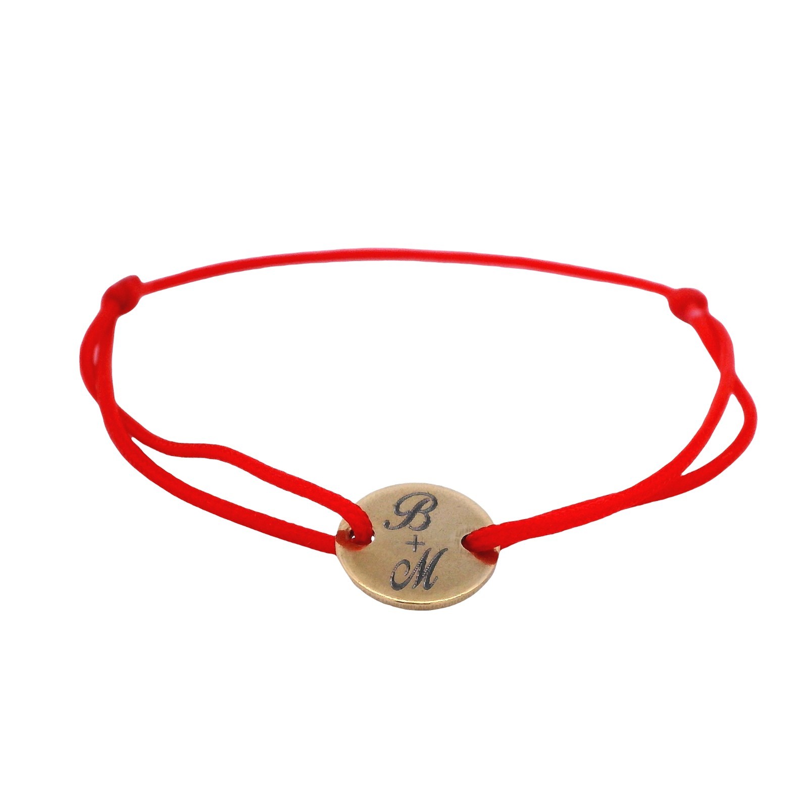 Custom Engraved Adjustable Thread Bracelet Red or Black String| 2 Script Letters
