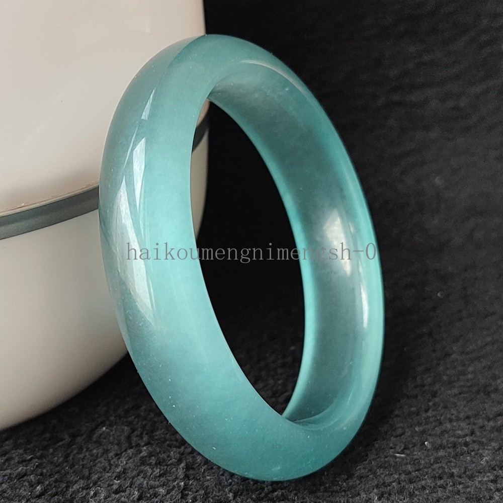 Certified Ice Bluewater 53-54mm Natural Burma Jade jadeite Bangle Bracelet