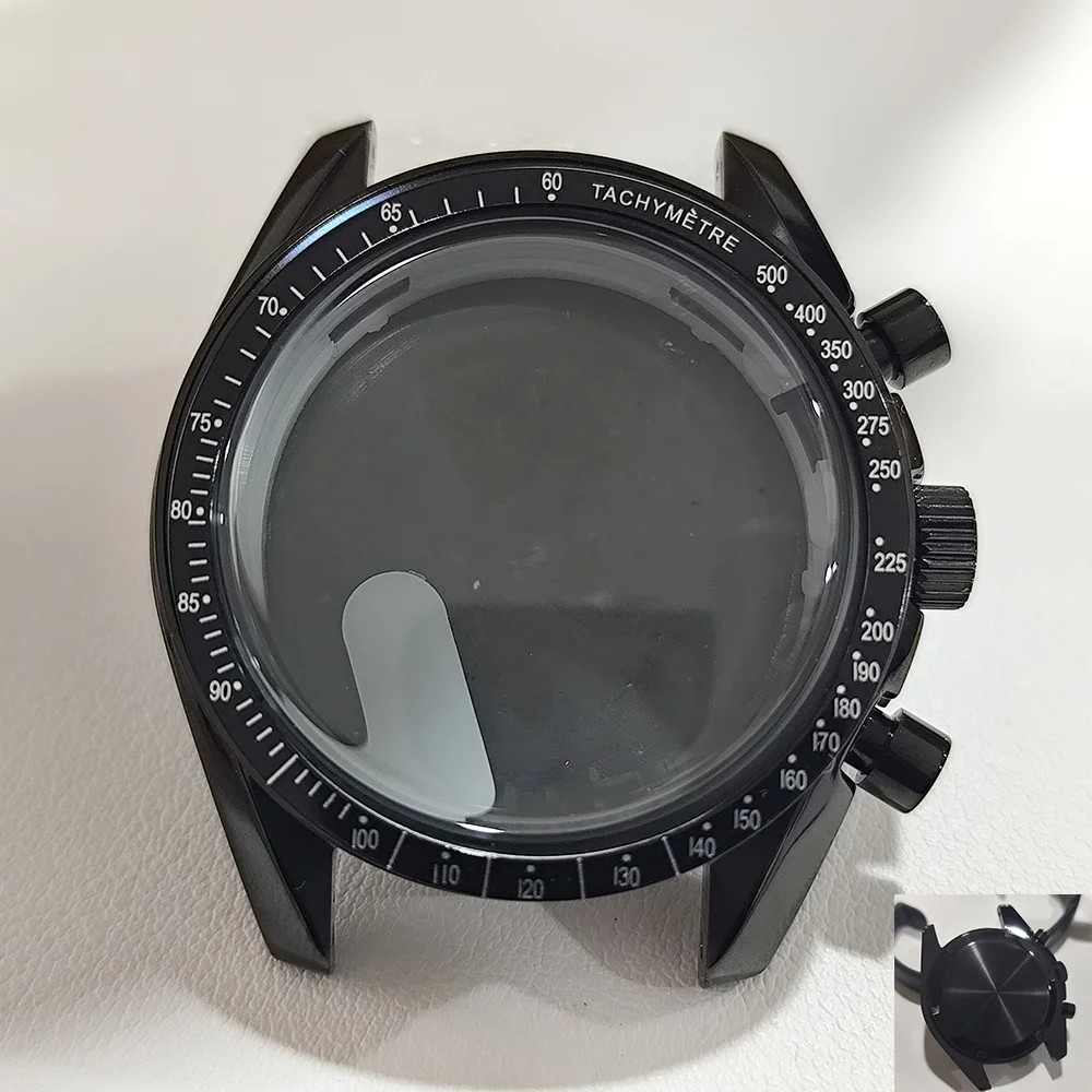 For VK63 Moon Watch 39.7MM Case Moon Pattern Back Chronograph Stainless Steel