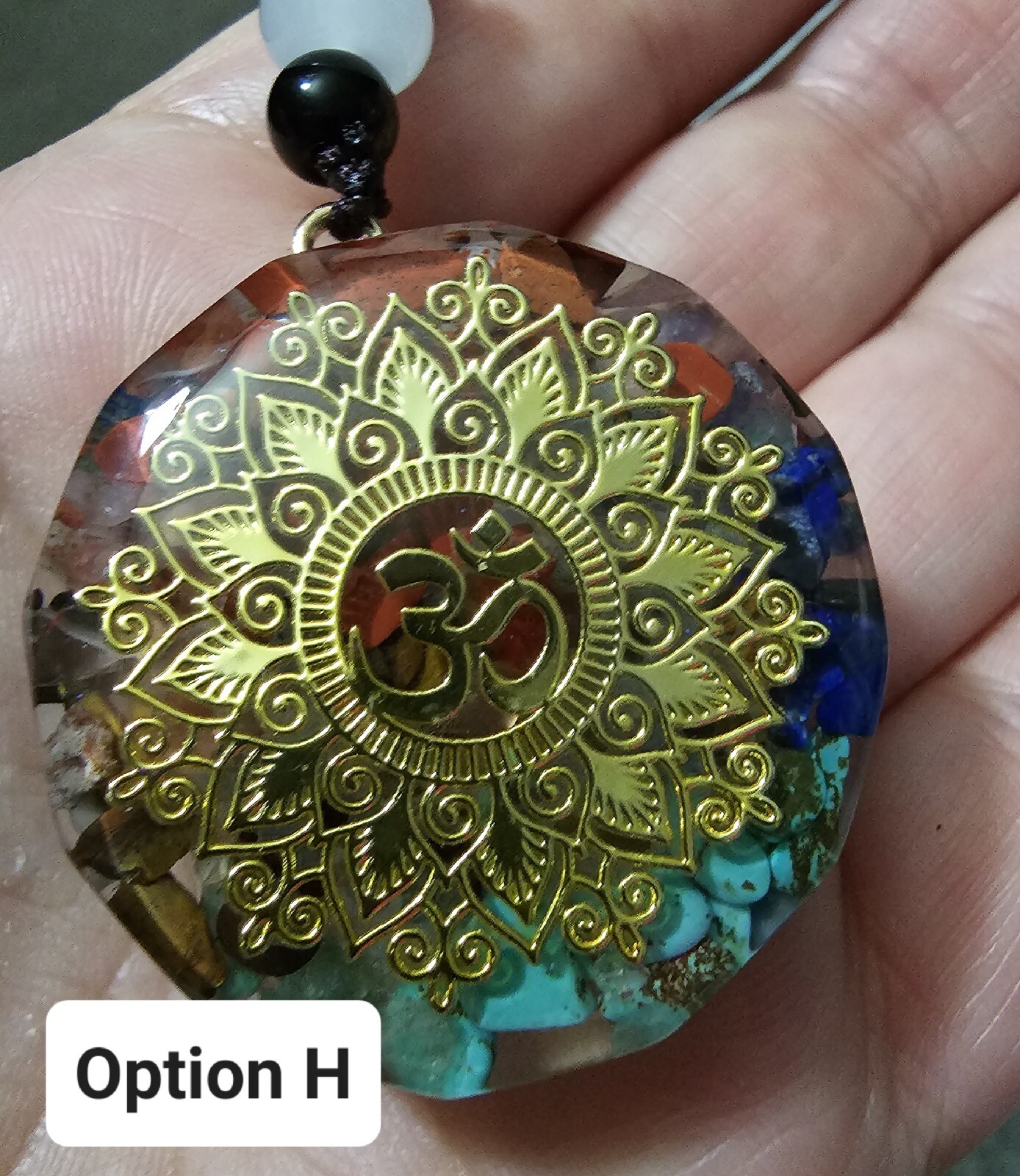 Orgonite 7 Chakra Healing Necklace EMF Protection, Meditation, Reiki