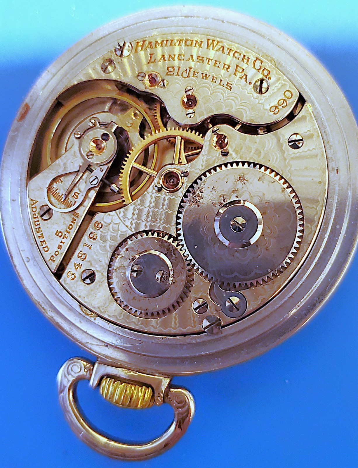 1913 Hamilton Model 1 Grade 992 16s 21j Railroad Pocket Watch WORKS!