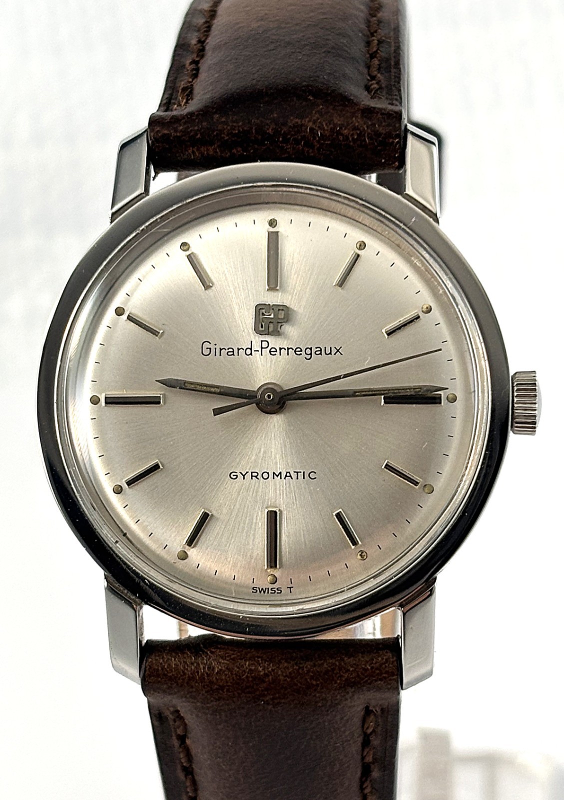 Vintage Girard-Perregaux Gyromatic Stainless Steel Auto Mens Watch 17J 1970
