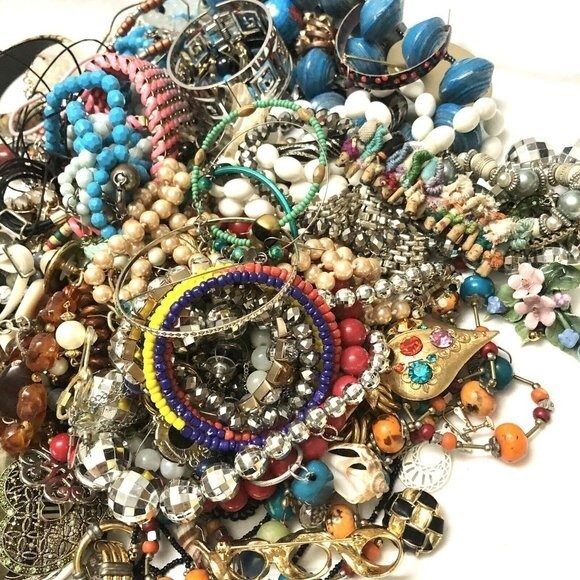 Mystery Jewelry Lot Bag 1 lb Vintage To Now Repair Craft Junk Broken ..
