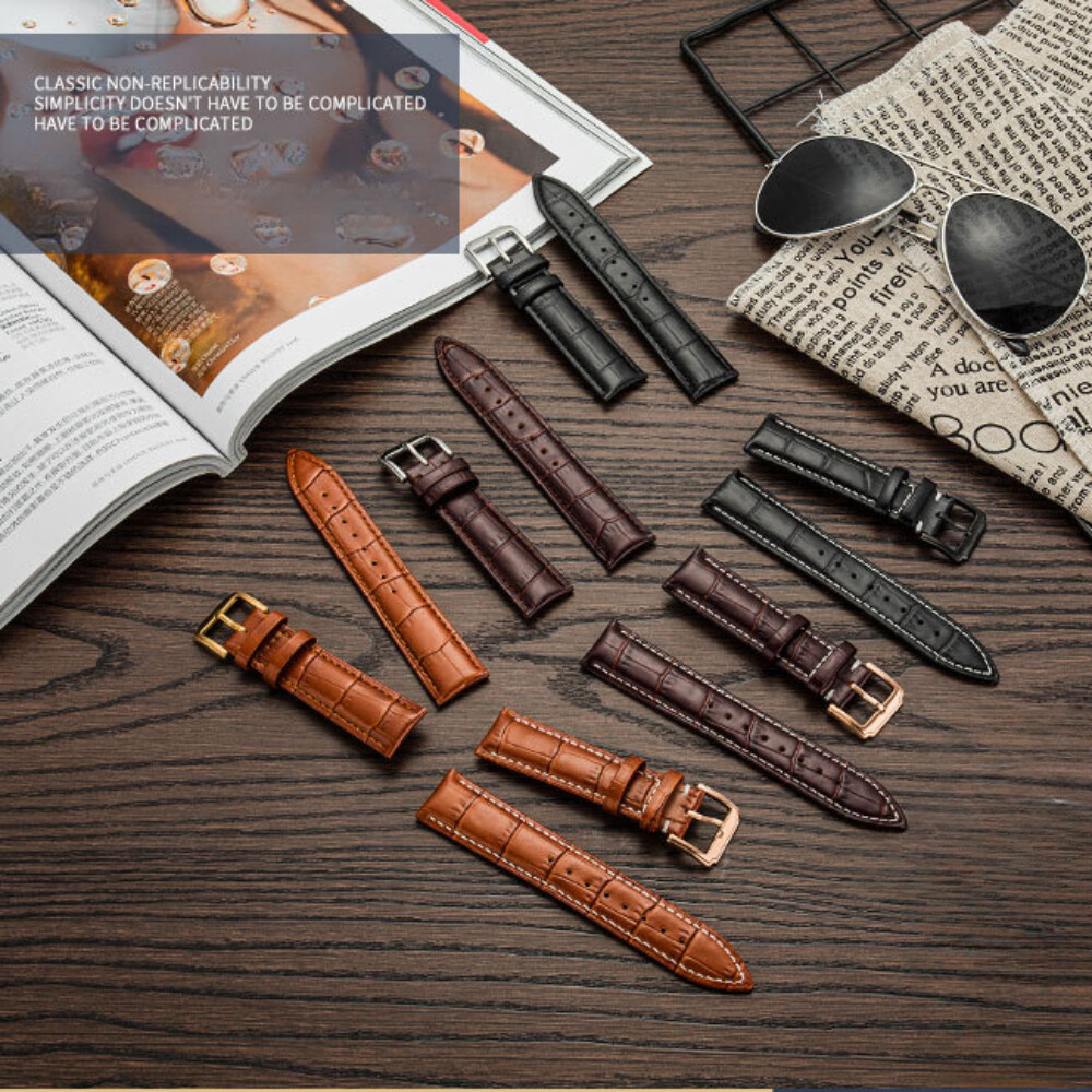 High Quality Calf Genuine Leather Watch Band Strap 12mm-24mm Universal with Box