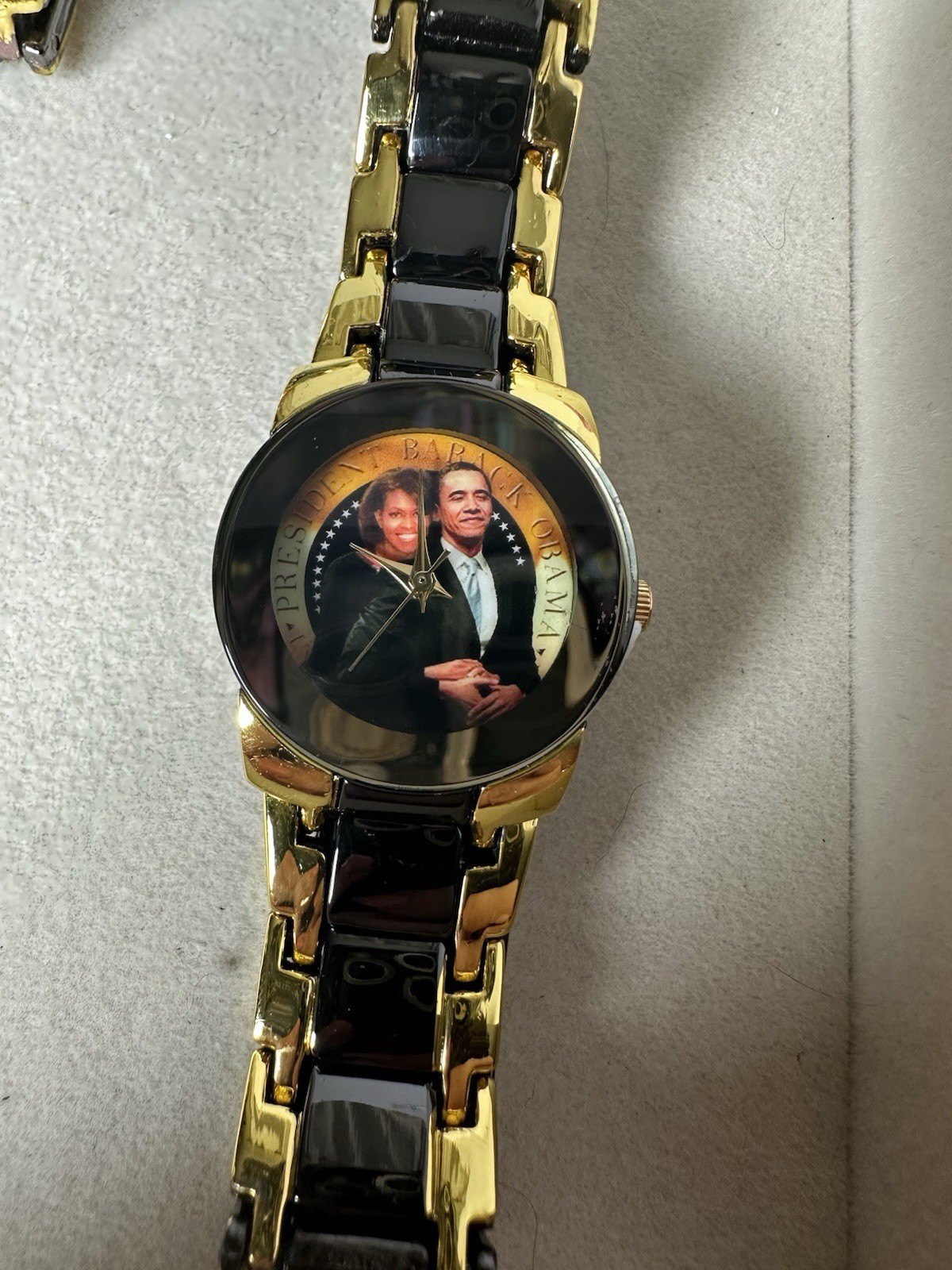 RARE Charles Raymond President Barack Obama Michelle Obama Watch Set No4324 NOS