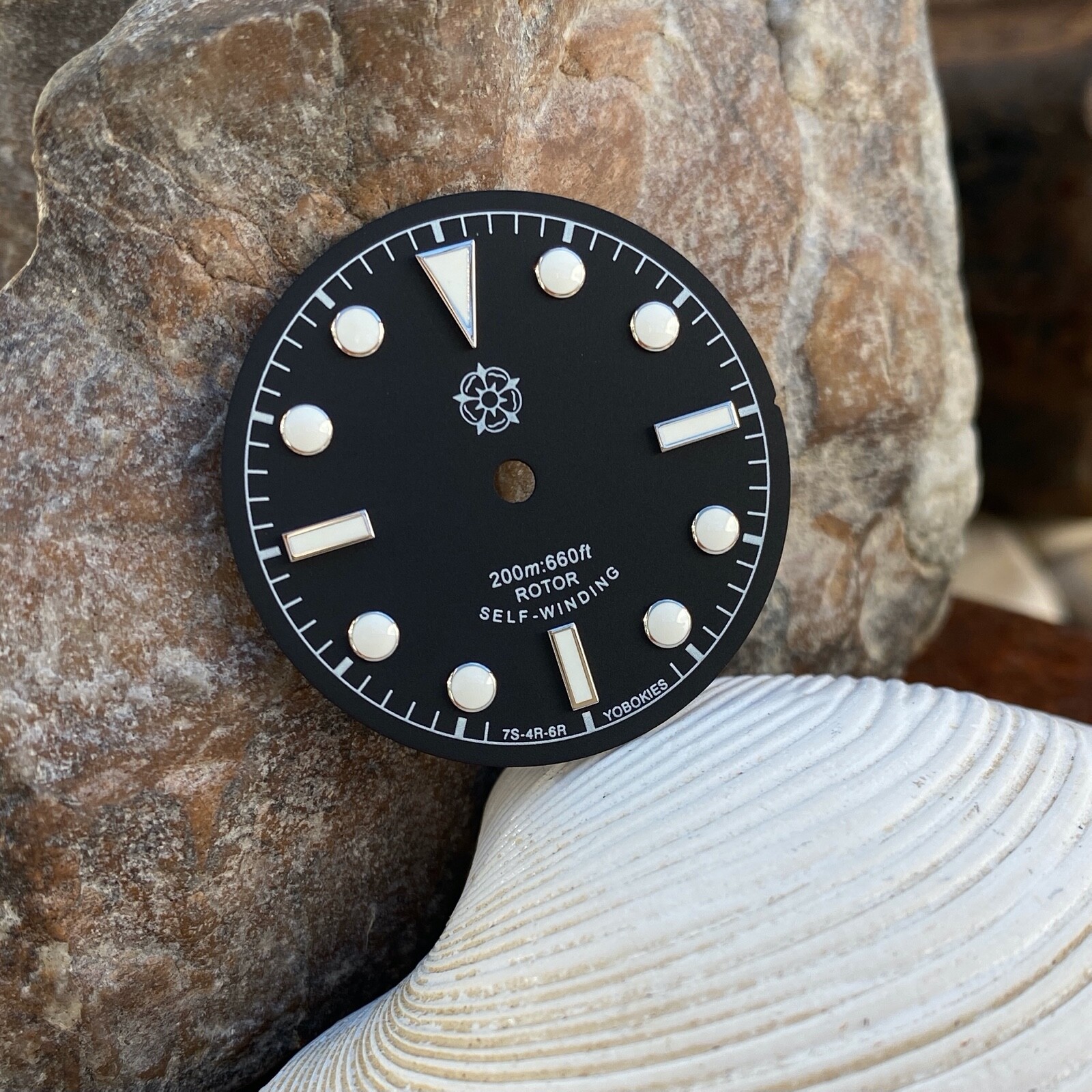 Yobokies [Black Bay Dial] Black with Silver for Seiko SKX SNZH NH35 ~ US Seller