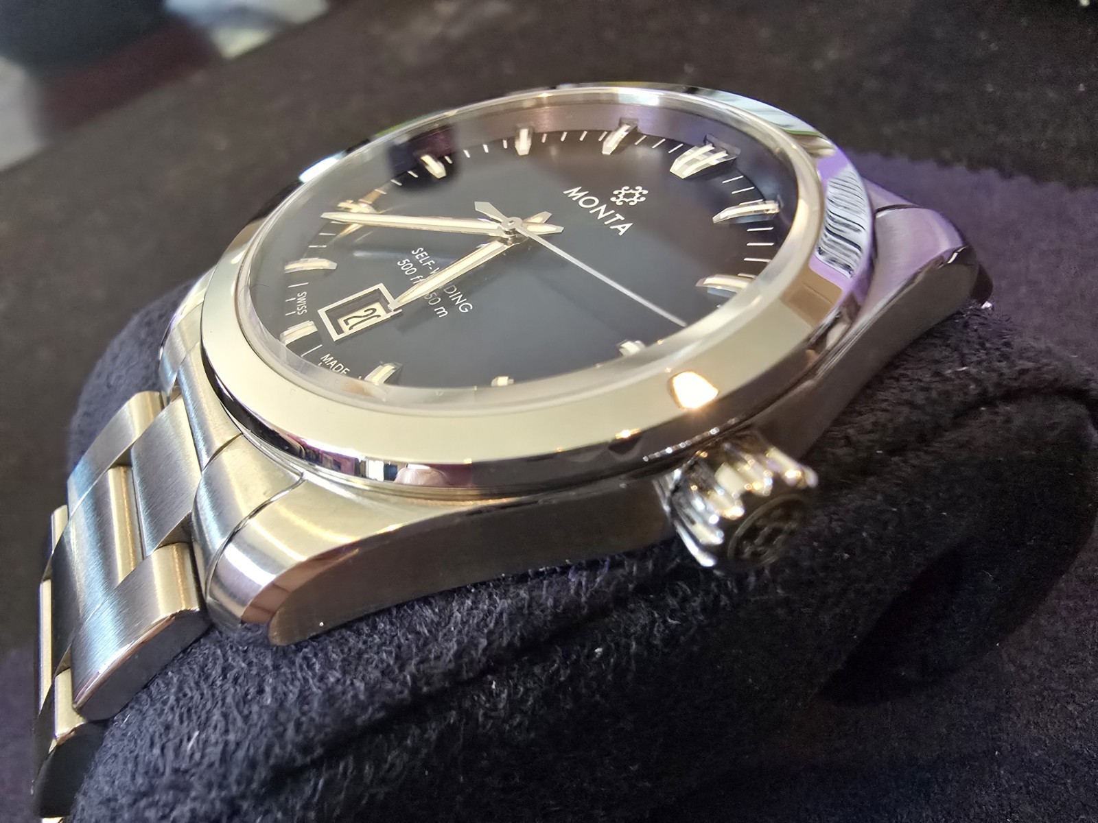 Monta Noble Blue Dial watch, very good condition! Box included.