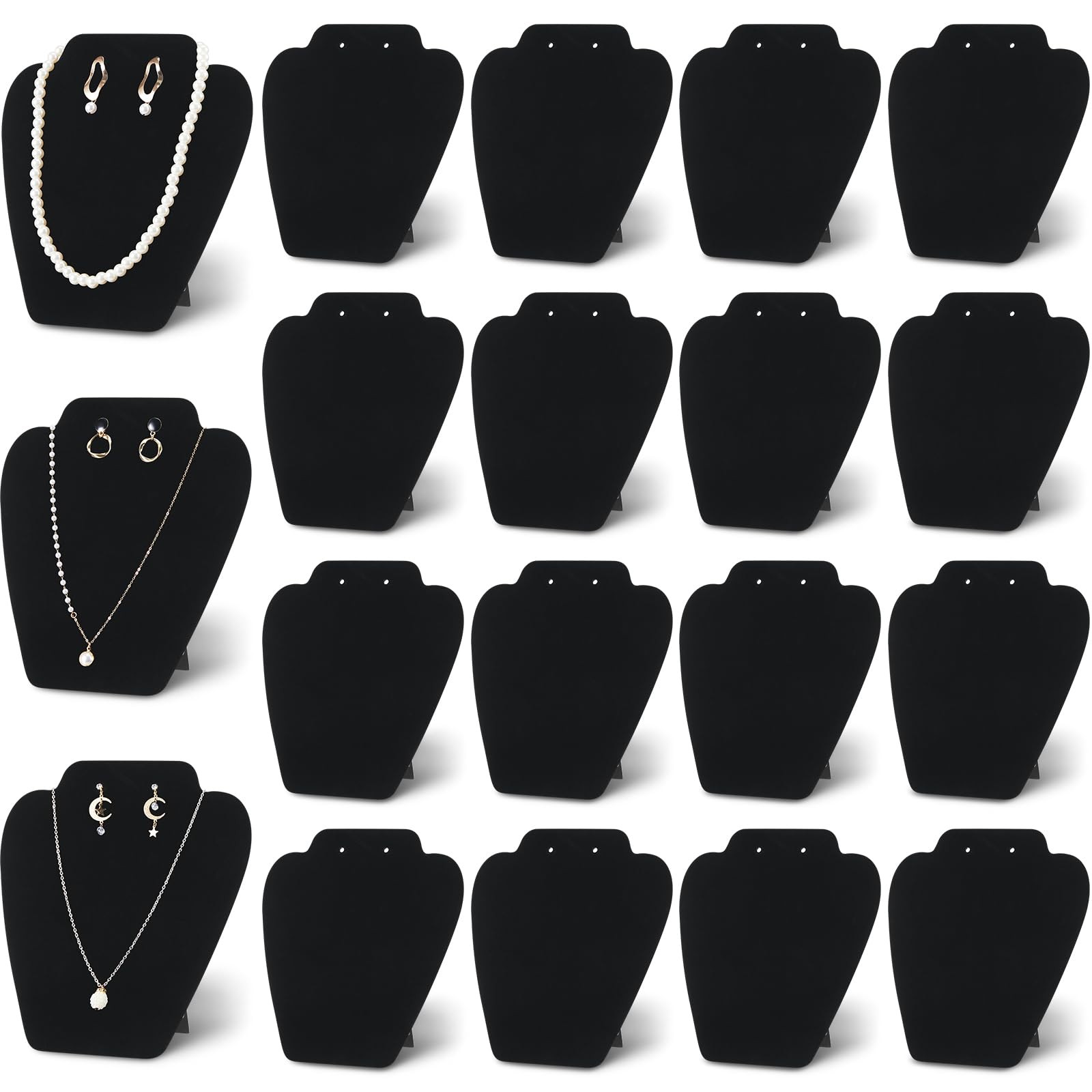 24pcs Foldable Necklace Display Stand Bulk 7.38 x 8.25inch Jewelry Bust Displ…
