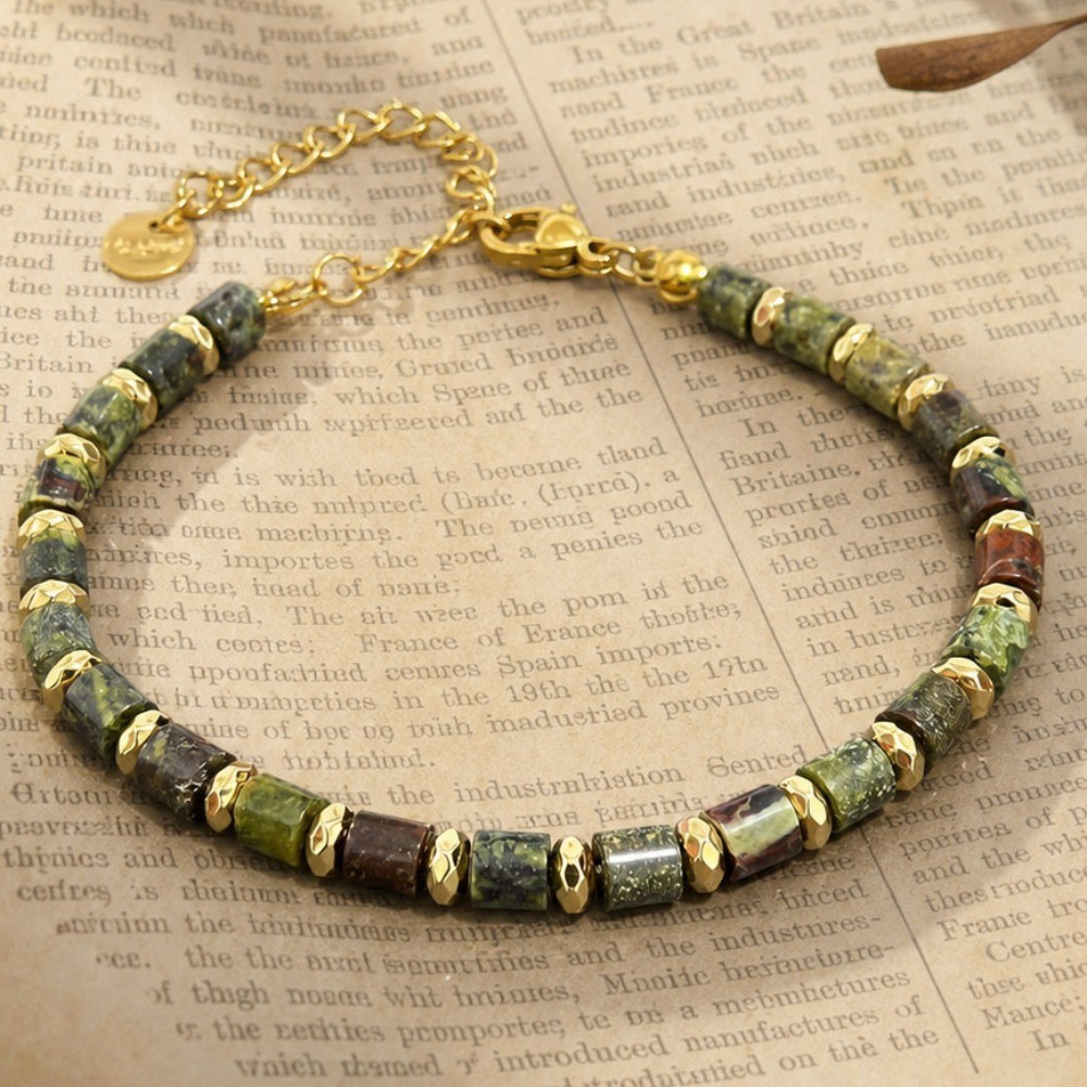 Pretty Multicolor Natural Stone Gemstone Bead Reiki Healing Bracelet 17-18cm+5cm