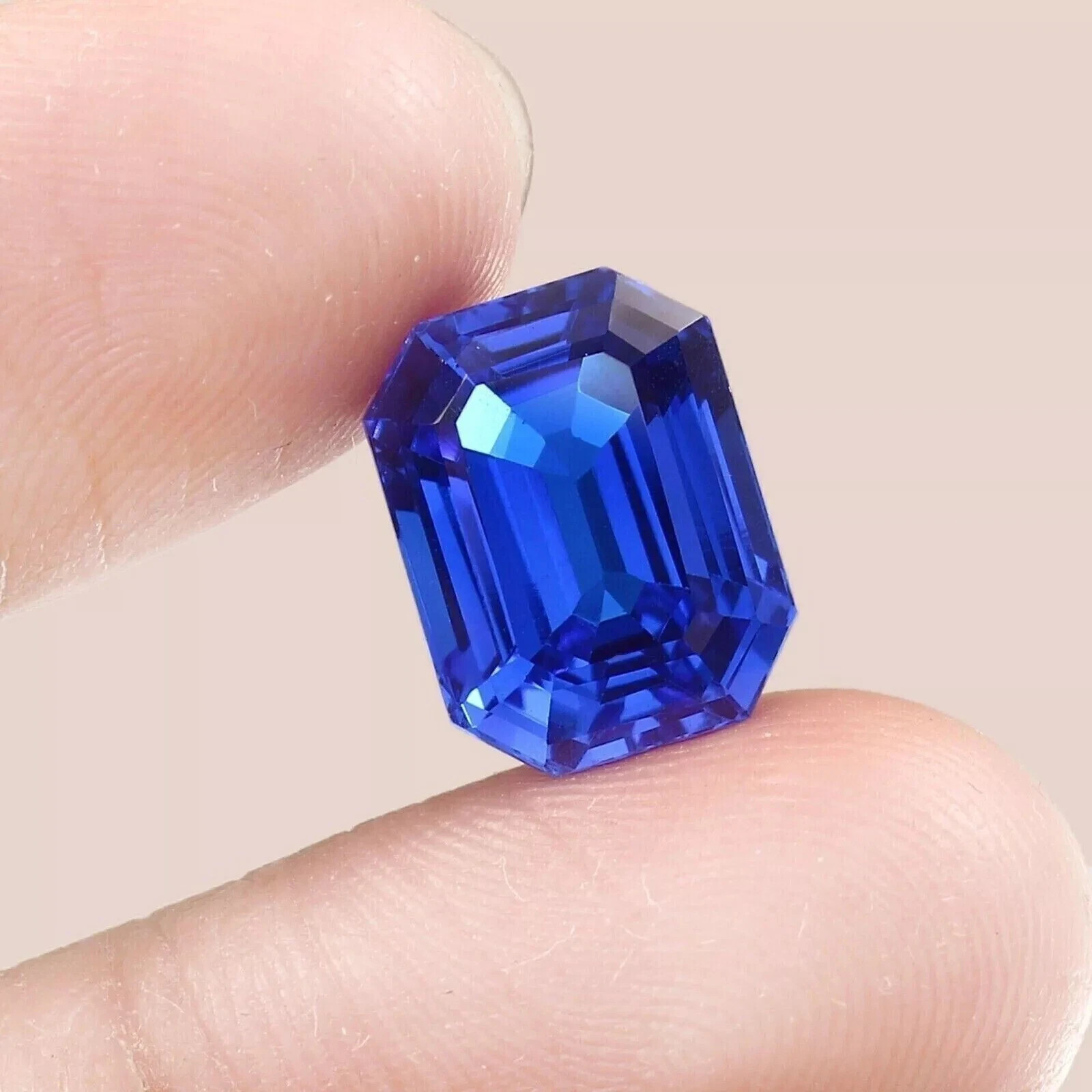 9.99 Ct+ Natural Blue Flawless Sapphire Emerald Cut Certified Loose Gemstone