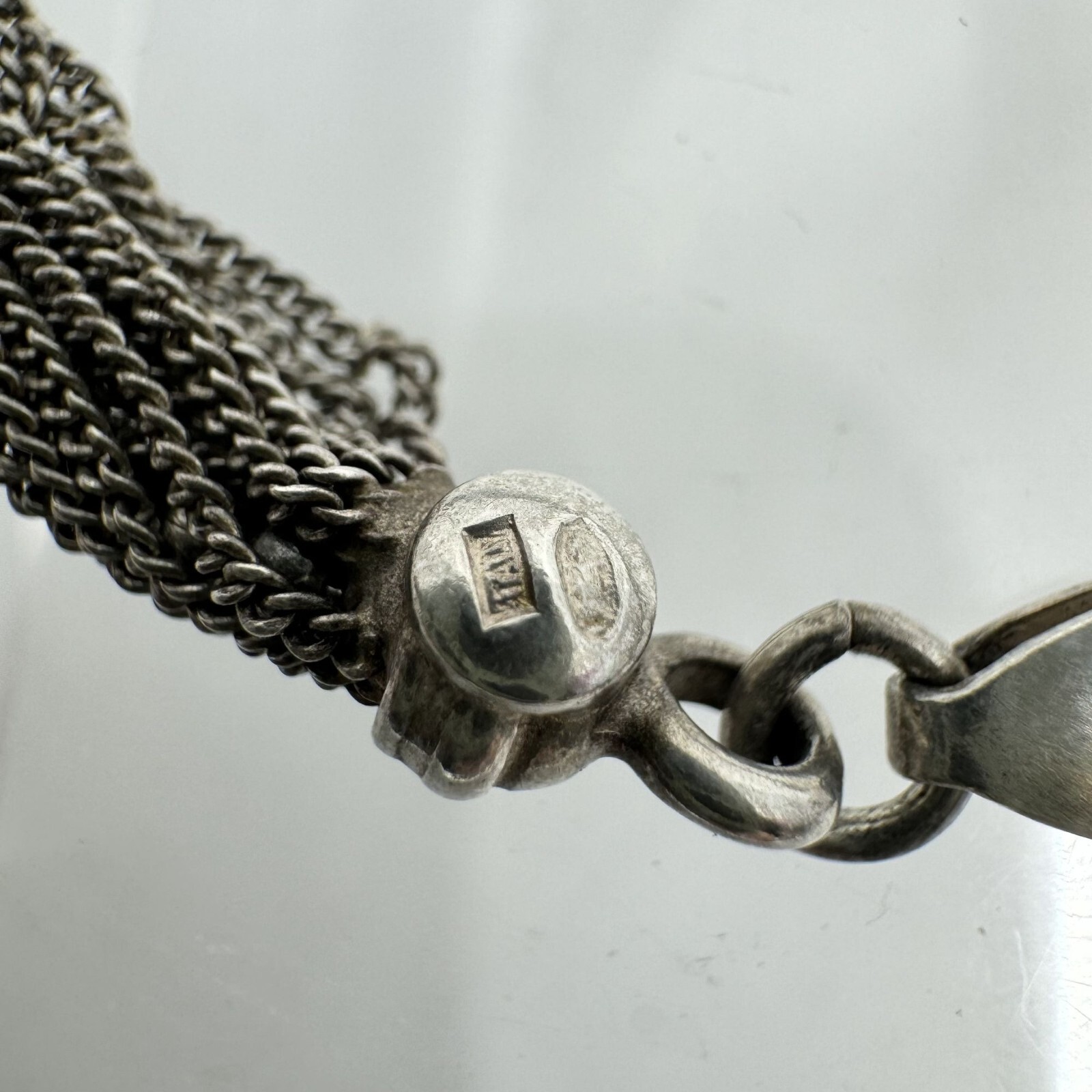 Sterling Silver Multi-Chain Layered Bracelet 7.25″ Made In Italy Elegant Design