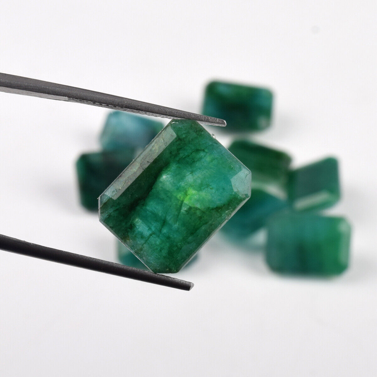 Natural Zambian Green Emerald 100 Carat /8 Pcs Faceted Cut Loose Gemstone Lots