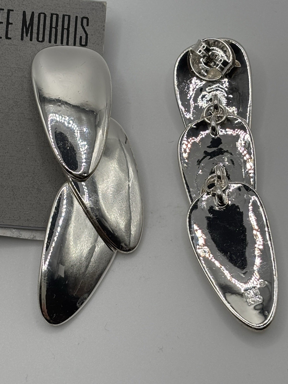 Robert Lee Morris Teardrop Dangle Earrings Signed 3 in