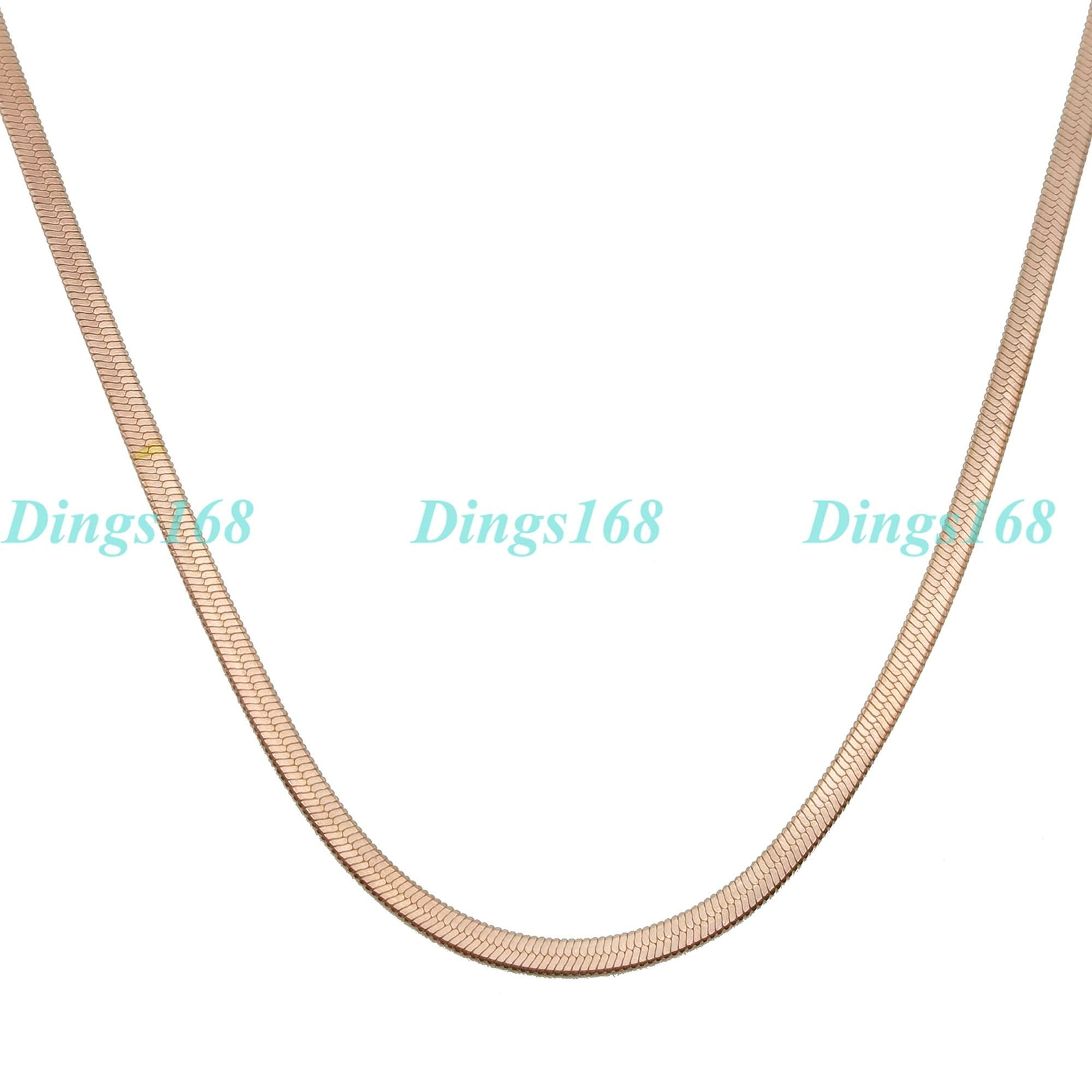 Men&women’s Genuine 18K Rose Gold Filled 2mm Thin Flat Snake Chain Necklace F764
