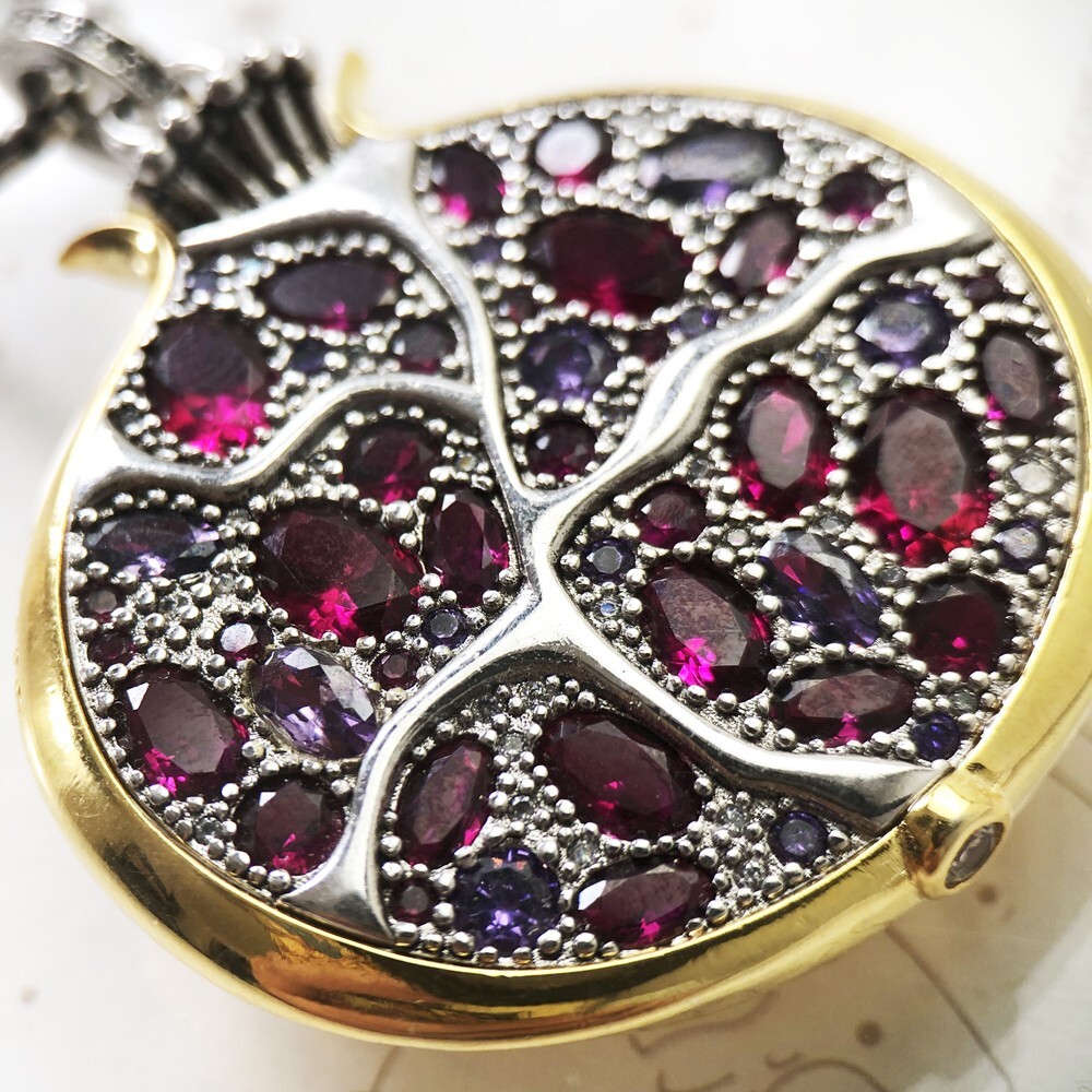 Pomegranate Fruit Hand Made Designer Pendant 925 Sterling Silver Collectable