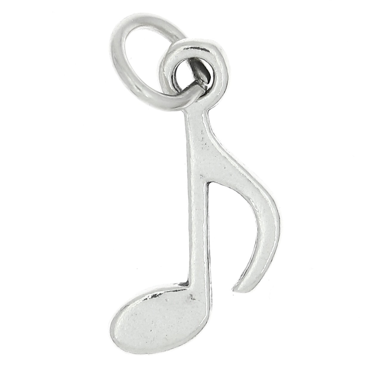 Sterling Silver Single 8th Eighth Note Music Charm or Pendant