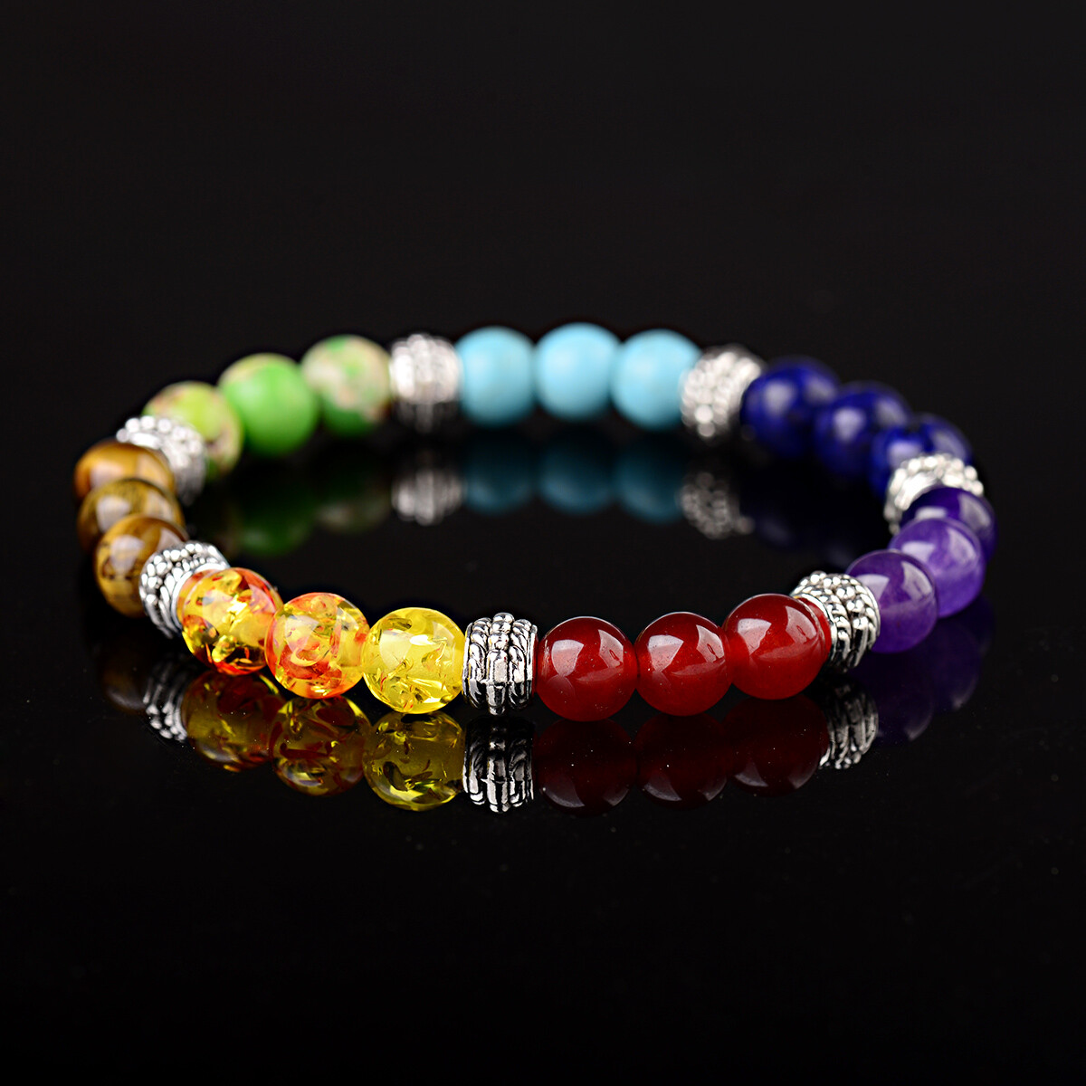 7 Chakra Natural Stone Reiki Energy Healing Women Men Charm Bracelets Jewelry