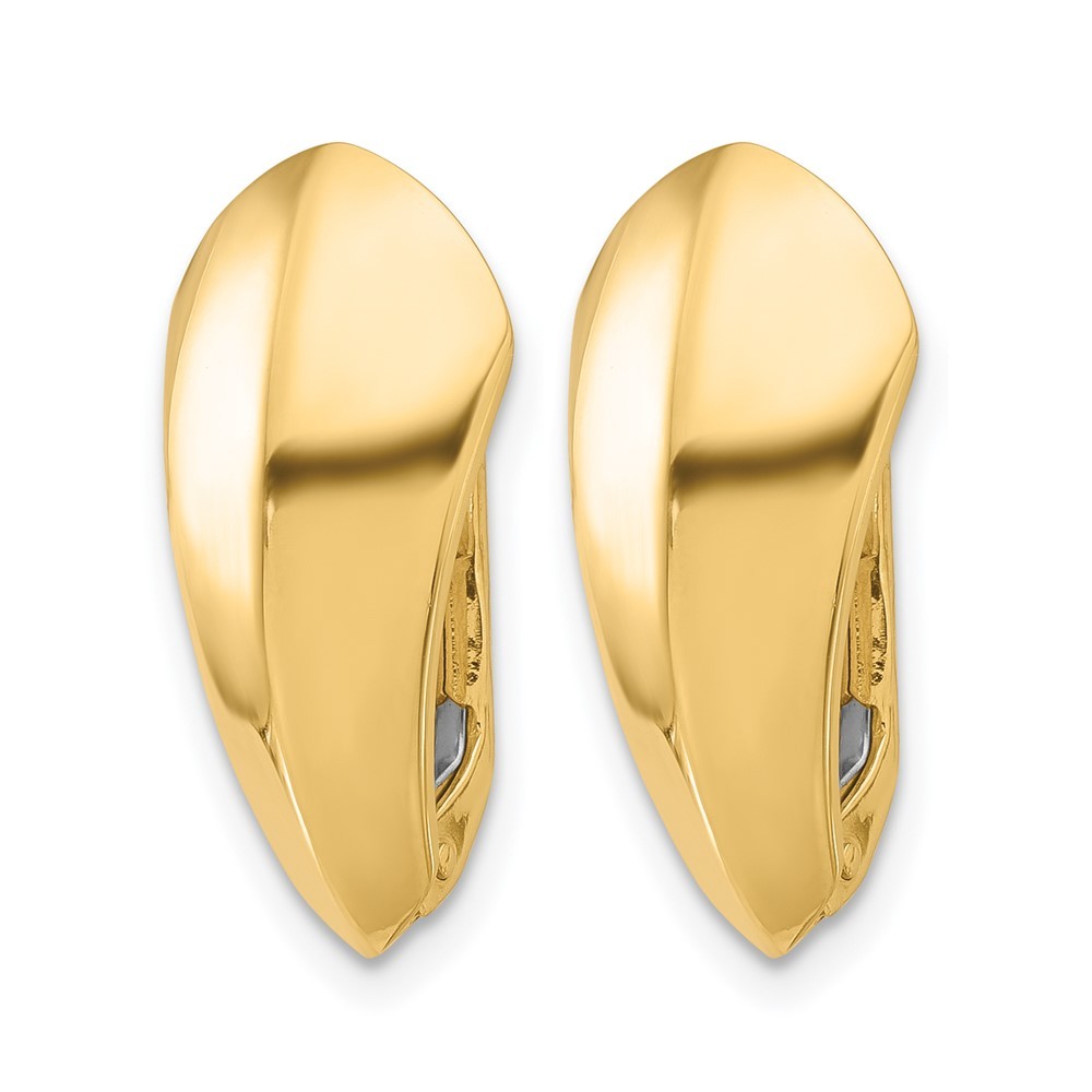 14k Yellow Gold Omega Back Earrings for Women 1.95g, L- 20.33mm, W- 9.63mm